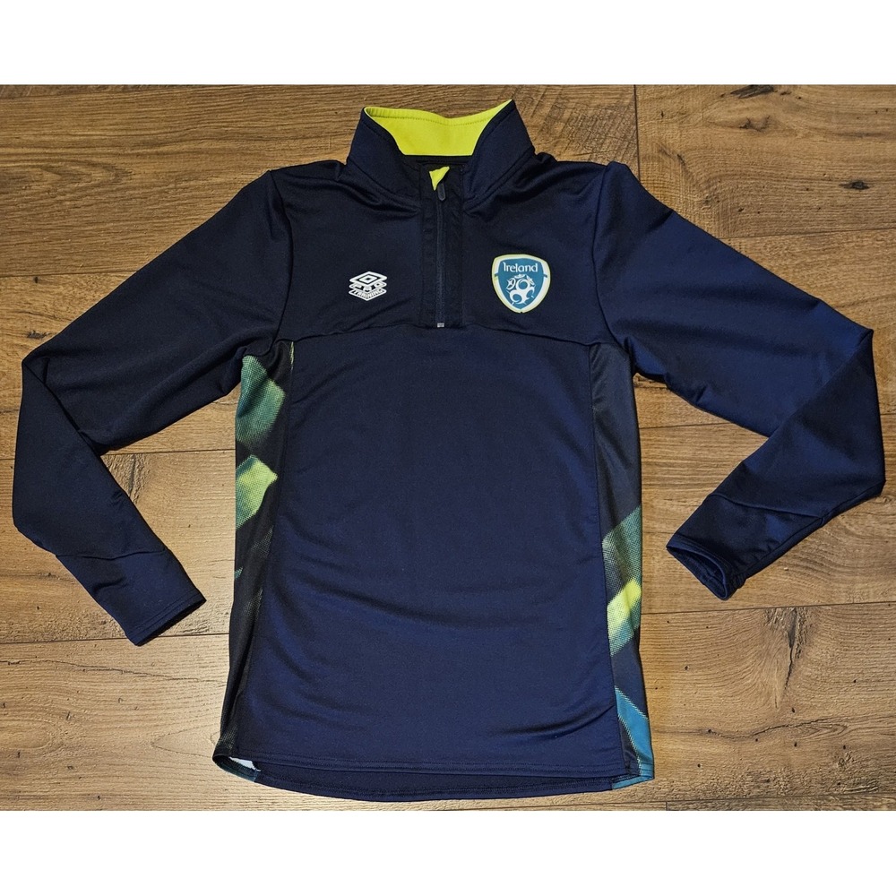 REPUBLIC OF IRELAND 2020 2021 TRAINING FOOTBALL 1/4 ZIP TOP UMBRO TRACK SIZE YXL